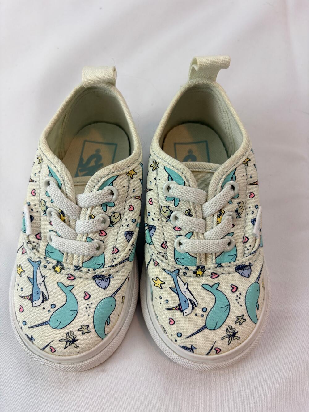 Vans Toddler Sneakers Size 5 Narwhal Shark Ocean Print Girls Canvas Shoes